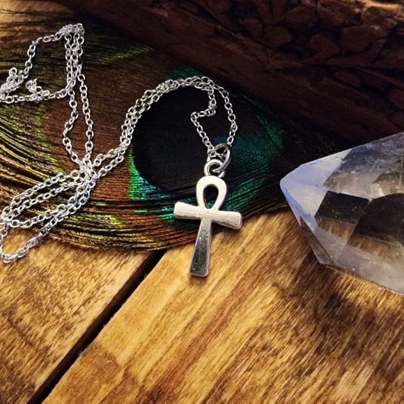 Ankh Necklace 925 Stamped Sterling Silver Chain Egyptian Cross Pendant Necklace - Picture 4 of 14